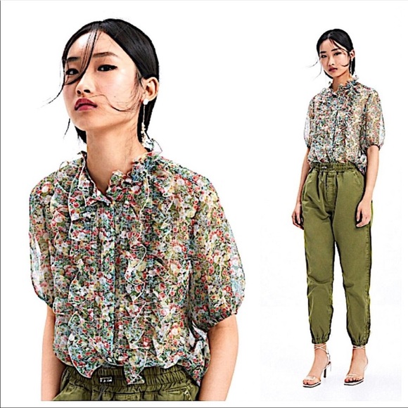Zara Tops - Sheer Zara floral blouse